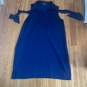 H&M Royal Blue Sleeveless Dress with Bow at Neck to Tie. size 8